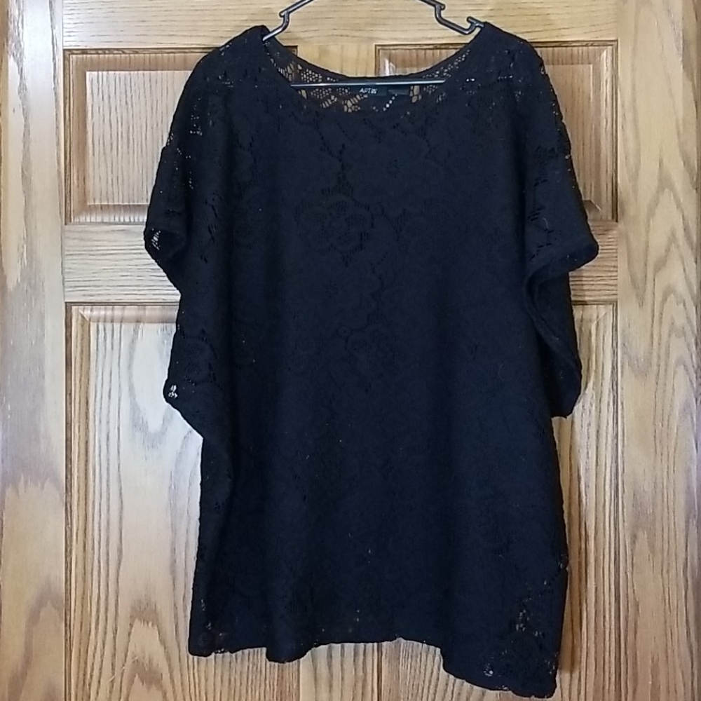 APT. 9 Black Floral Lace Shirt